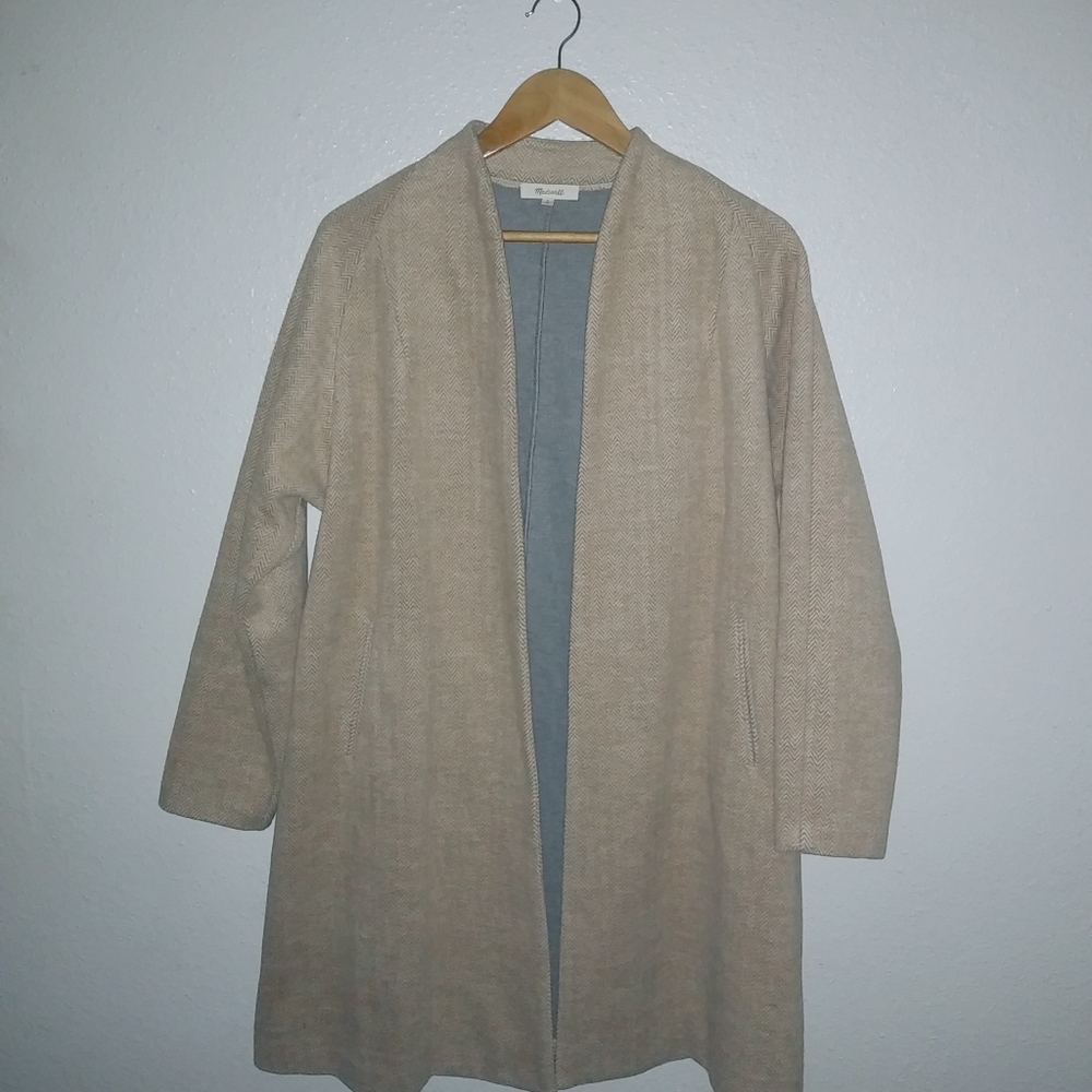 MADEWELL S Stanza Camel Herringbone Coat - Picture 12 of 15